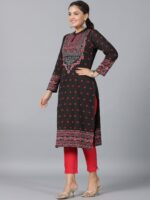 Juniper Ethnic Motifs Printed Sequinned Kurta - Image 5