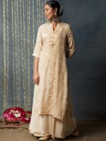 Juniper Mandarin collar Three Quarter Sleeves Ethnic Motifs Kurta
