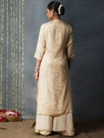 Juniper Mandarin collar Three Quarter Sleeves Ethnic Motifs Kurta - Image 3
