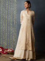Juniper Mandarin collar Three Quarter Sleeves Ethnic Motifs Kurta - Image 5
