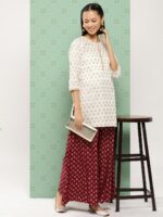 Juniper Women Ethnic Motifs Printed Flared Ethnic Palazzos - Image 4