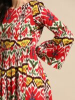 MABISH by Sonal Jain Abstract Printed Gathered Detail Midi Fit & Flare Waisted Dress - Image 6