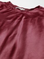 MABISH by Sonal Jain Maroon Solid Satin Sheath Dress - Image 2