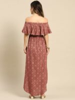 MABISH by Sonal Jain Off-Shoulder Layered Ethnic Maxi Dress - Image 4