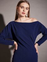 MABISH by Sonal Jain Off-Shoulder Long Sleeves Sheath Midi Dress - Image 2