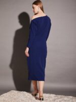 MABISH by Sonal Jain Off-Shoulder Long Sleeves Sheath Midi Dress - Image 5