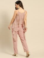 MABISH by Sonal Jain Pink Printed Basic Jumpsuit with Layered - Image 4