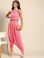 MABISH by Sonal Jain Printed Crop Top With Dhoti Pants - Image 6