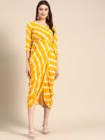MABISH by Sonal Jain Striped Overlap Midi Ethnic Dress