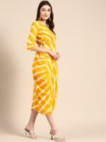 MABISH by Sonal Jain Striped Overlap Midi Ethnic Dress - Image 3