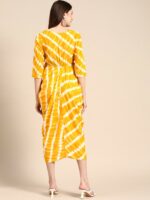 MABISH by Sonal Jain Striped Overlap Midi Ethnic Dress - Image 4
