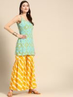 MABISH by Sonal Jain Women Bandhani Kurti With Leheriya Sharara - Image 4