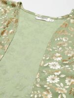 MABISH by Sonal Jain Women Green Printed Top with Pleated Skirt & Jacket - Image 3