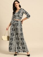 MABISH by Sonal Jain Women Printed Warp Crop Top with Palazzos