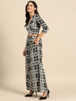 MABISH by Sonal Jain Women Printed Warp Crop Top with Palazzos - Image 5