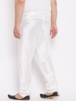 VASTRAMAY PLUS Men Plus Size White Silk Blend Churidar - Image 3