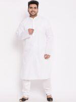 VASTRAMAY PLUS Men Plus Size White Silk Blend Churidar - Image 4