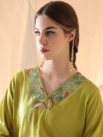 Anouk Floral Yoke Design Regular Kurta with Dhoti Pants & With Dupatta - Image 2