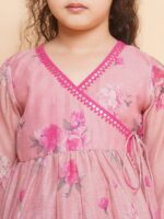 Bitiya by Bhama Girls Floral Printed Angrakha Sequinned Kurta with Sharara - Image 2