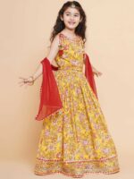 Bitiya by Bhama Girls Printed Ready to Wear Lehenga & Blouse With Dupatta - Image 4