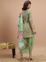KETCH Floral Printed Regular Kurti & Dhoti Pants With Dupatta - Image 4