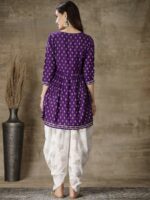 Stylum Ethnic Motifs Printed Gotta Patti A Line Kurti With Dhoti Pants - Image 5