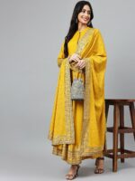 Khushal K Ethnic Motifs Printed Regular Kurta with Palazzos & With Dupatta - Image 7