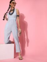 STREET 9 Women Stunning Blue Striped Jumpsuit - Image 5