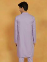 Men's Lavender Cotton Silk Kurta - Image 3