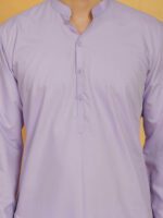 Men's Lavender Cotton Silk Kurta - Image 4