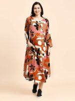 MomToBe Abstract Print Maternity A-Line Midi Dress