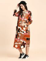 MomToBe Abstract Print Maternity A-Line Midi Dress - Image 4