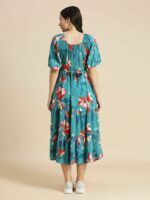 MomToBe Floral Print Maternity A-Line Midi Dress - Image 4