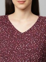 MomToBe Floral Printed Flutter Sleeves Gathered Detailed Maternity Fit & Flare Dress - Image 2