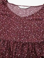 MomToBe Floral Printed Flutter Sleeves Gathered Detailed Maternity Fit & Flare Dress - Image 7