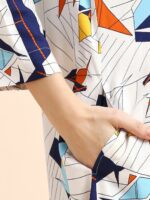 MomToBe Geometric Print Maternity Shirt Midi Dress - Image 6