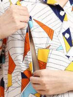 MomToBe Geometric Print Maternity Shirt Midi Dress - Image 7