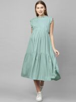 MomToBe Green Maternity A-Line Midi Nursing Sustainable Dress