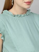 MomToBe Green Maternity A-Line Midi Nursing Sustainable Dress - Image 6