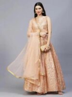 Sequins And Embroidery Work Nylon Net Party Wear Lehenga Choli