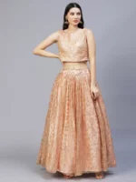 Sequins And Embroidery Work Nylon Net Party Wear Lehenga Choli - Image 6