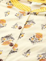 anayna Women Yellow Block Print Pure Cotton Maxi Nursing Dress - Image 2