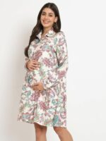 angloindu Paisley Printed Maternity Shirt Dress - Image 4