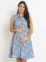 angloindu Printed Maternity Shirt Dress