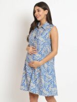 angloindu Printed Maternity Shirt Dress - Image 4