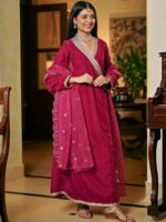 Lavanya The Label Embellished V-Neck Maxi Ethnic Dress - Image 3