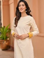 Lavanya The Label Embroidered Regular Aari Work Velvet Kurta with Trousers - Image 2