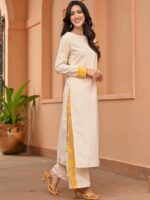 Lavanya The Label Embroidered Regular Aari Work Velvet Kurta with Trousers - Image 3
