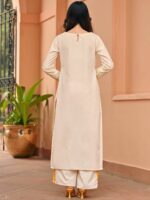 Lavanya The Label Embroidered Regular Aari Work Velvet Kurta with Trousers - Image 4