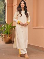 Lavanya The Label Embroidered Regular Aari Work Velvet Kurta with Trousers - Image 5
